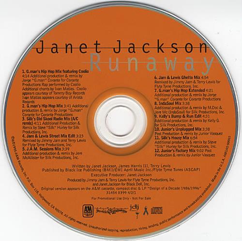 Janet Jackson Runaway Remixes US Promo CD single (CD5 / 5